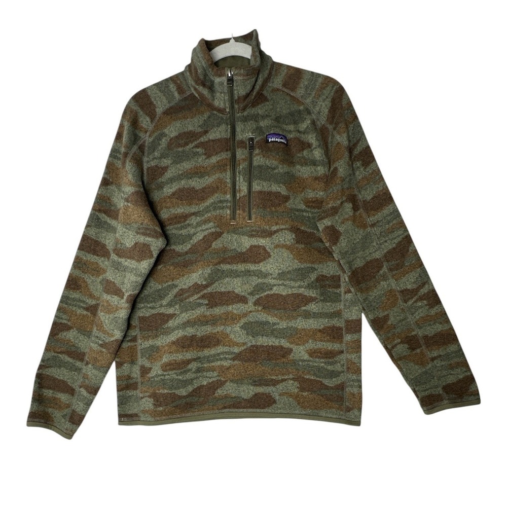 Patagonia Better Sweater Jacket Men Medium Camo 1/4 Zip Pullover Fleece Hiking